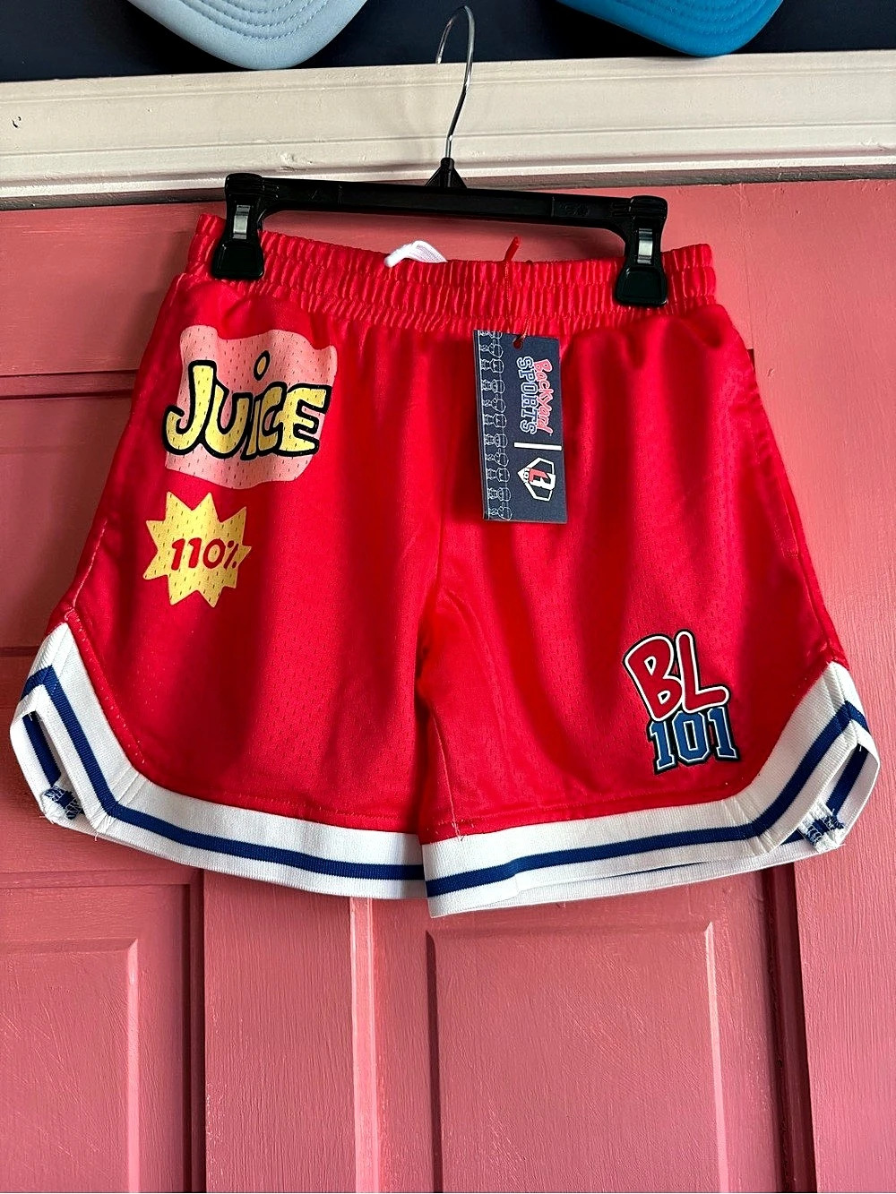 Baseball lifestye Shorts Youth Red Athletic Shorts Boys YS NWT